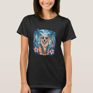 Lustiger Retriever Sommer Hawaiianische Vibes Trop T-Shirt