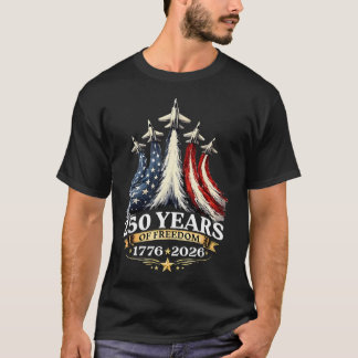 Lustiger Retro 250 Jahre Jet Fighter 2026 US-Flagg T-Shirt