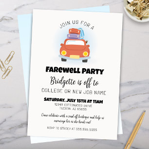 Lustiger Retro-Abschied zum Schulabschluss Einladung