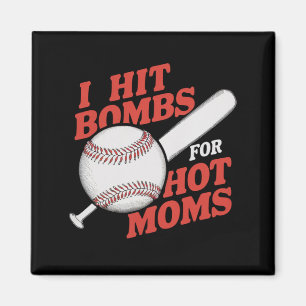 Lustiger Retro-Baseball Ich schlage Bomben für hei Magnet