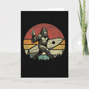 Lustiger Retro Bigfoot Surfer Vintage Sasquatch Su Karte
