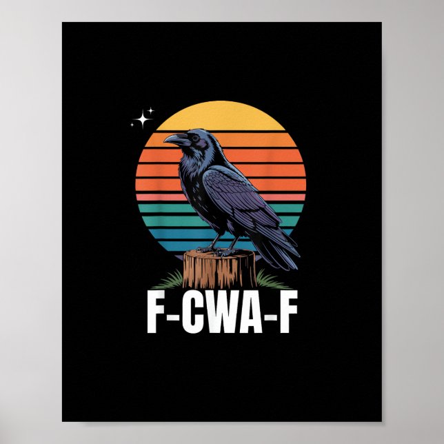 Lustiger Retro-F-Kaw-F-Vogel Krähe Krähe Vogel  Poster (Vorne)