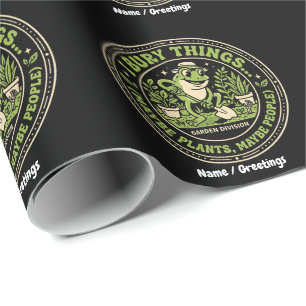 Lustiger Retro-Frosch-Abzeichen I Vergrabe Dinge G Geschenkpapier
