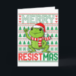 Lustiger Retro-Frosch Fröhliche Resistmas Politisc Karte<br><div class="desc">Lustiger Retro-Frosch Fröhliche Resistmas Politisch Hässlicher Weihnachten</div>