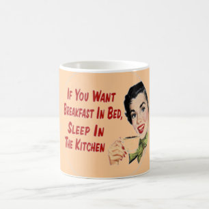 Lustiger Retro-Glücklicher-Hausfrau-Kaffeebecher Tasse
