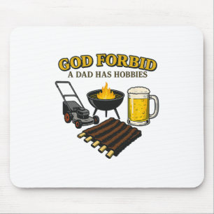 Lustiger Retro-Gott, verbietet einem Vater, Hobbys Mousepad
