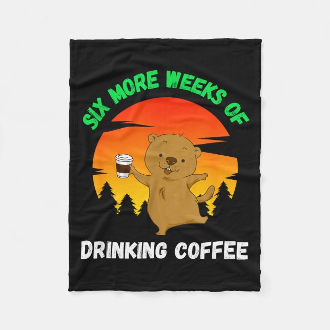 Lustiger Retro-Grundhog-Day-2022-Meme, Kaffeetrink Fleecedecke (Vorderseite)