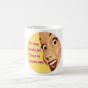 Lustiger Retro-Hausfrau-SCHREI-Becher Tasse