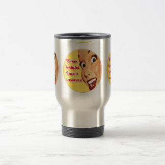 Lustiger Retro Hausfrau SCHREI rostfreie Reisebecher