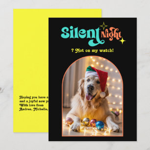 Lustiger Retro-Hund Weihnachtsfoto Ferien Spaß Feiertagskarte