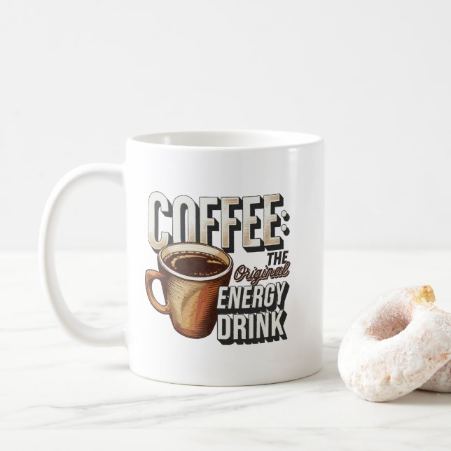 Lustiger Retro-Kaffeebecher  Kaffeetasse (Mit Donut)