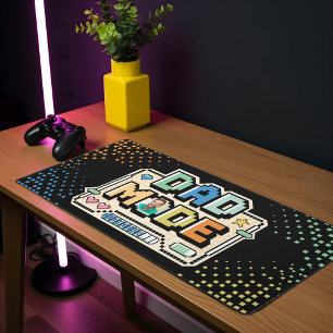 Lustiger Retro-Pixel-Level-Up-Vater-Gamer-Spieler  Schreibtischunterlage