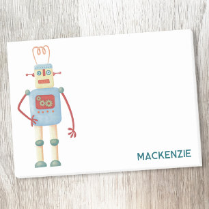 Lustiger Retro-Roboter personalisiert Post-it Klebezettel