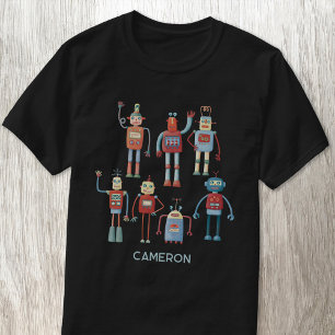 Lustiger Retro-Roboter personalisiert T-Shirt