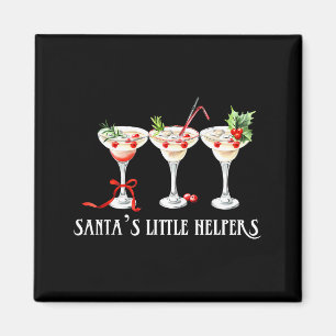 Lustiger Retro-Santa's Little Helper Martini Frohe Magnet