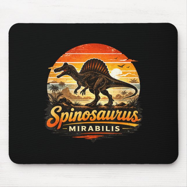 Lustiger Retro-Spinosaurus Dinosaurier Spinosaurus Mousepad (Vorne)