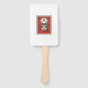 Lustiger Retro-Stempel Krankenpfleger Schädel_1 Fächer