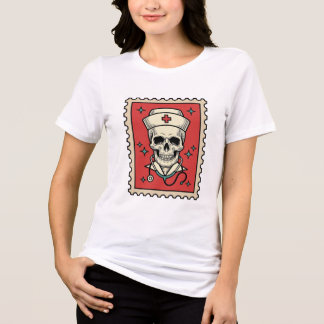 Lustiger Retro-Stempel Krankenpfleger Schädel_1 Tri-Blend Shirt