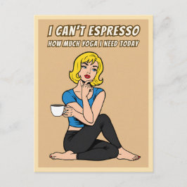 Lustiger Retro-Stil-Kaffee-Yoga-Humor-Pop-Art  Postkarte