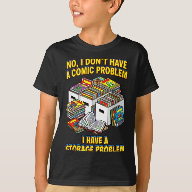 Lustiger Retro-Superheld-Nerd-Geek-Leser-Comicbuch T-Shirt (Vorderseite)