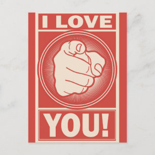 Lustiger Retro-Valentinstag Ich liebe dich Postkarte