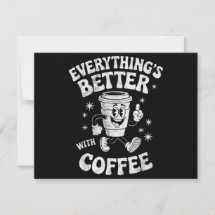 Lustiger Retro Vintage Kaffee Männer oder Frauen K Dankeskarte