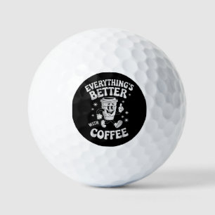 Lustiger Retro Vintage Kaffee Männer oder Frauen K Golfball