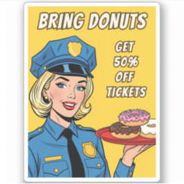 Lustiger Retro-Vintage-Polizist-Humor Pop-Art-Comi Aufkleber