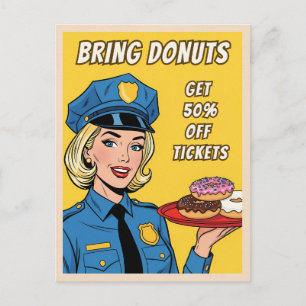 Lustiger Retro-Vintage-Polizist-Humor Pop-Art-Comi Postkarte
