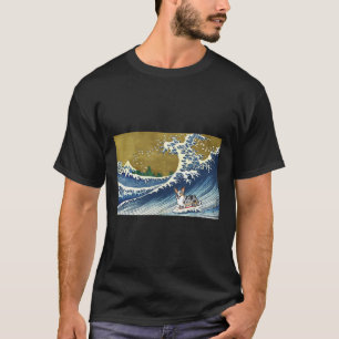 Lustiger Retro Vintage Surfwellen Cardigan Merle C T-Shirt