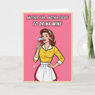 Lustiger Retro-Vintage-Wein-Humor Pop-Art-Birthday Karte