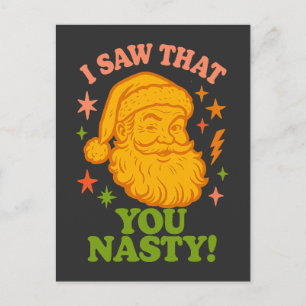 Lustiger Retro-Weihnachtsmann, du schlimmer Weihna Postkarte