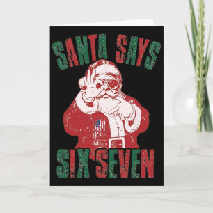 Lustiger Retro-Weihnachtsmann sagt sechs sieben We Karte