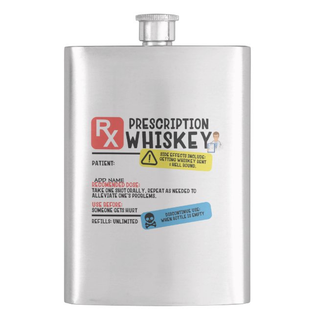 Lustiger Rezept Whisky Flachmann (Vorderseite)