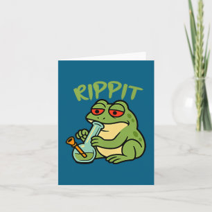 Lustiger Rippit Stoner Frosch beim Kiffen Karte