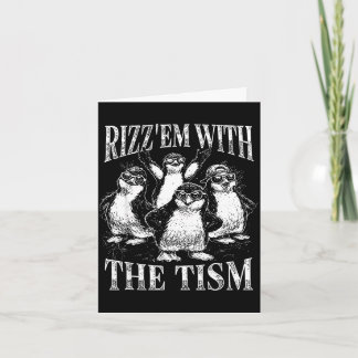 Lustiger Rizz em mit dem Tism Retro-Pinguin-Meme  Karte