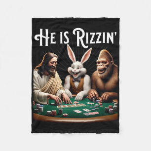 Lustiger Rizz Er ist Rizzin Jesus  Fleecedecke
