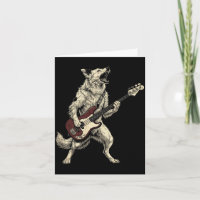 Lustiger Rock Border Collie spielt Gitarre Retro H
