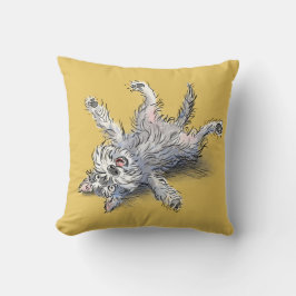 Lustiger rollender Schnauzer Kuschelhase Kissen