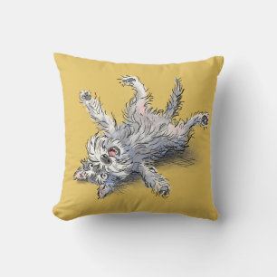Lustiger rollender Schnauzer Kuschelhase Kissen