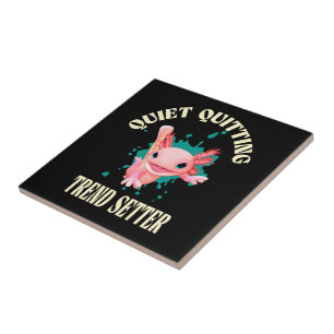 Lustiger Rosa Axolotl Ruhiger Kündigungs-Trendsett Fliese