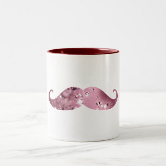 Lustiger rosa Bling Schnurrbart Zweifarbige Tasse