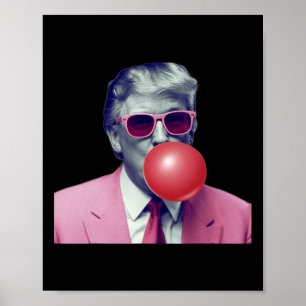 Lustiger Rosa Donald Trump Bubble Gum Yum Tee Poster