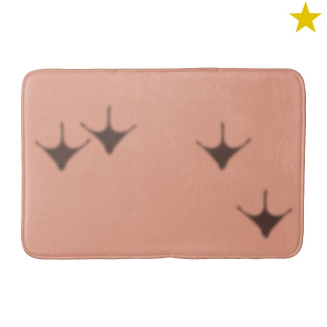 Lustiger Rosa Flamingo Schatten Fußabdrücke Badematte (Von Creator hochgeladen)