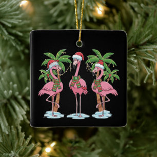 Lustiger Rosa Flamingo "Träum von einem rosigen We Keramikornament