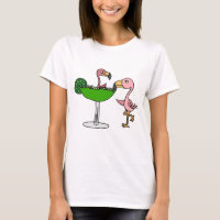 Lustiger rosa Flamingo und Margarita