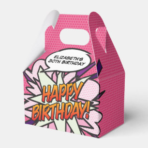 Lustiger Rosa Moderner Trendiger Comic-Book-Geburt Geschenkschachtel