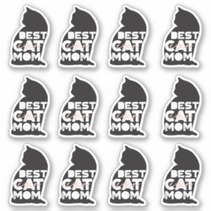 Lustiger Rosa Muttertag Beste Katzenmutter Aufkleber
