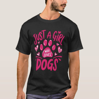 Lustiger Rosa Pfoten-Welpenhund Nur ein Mädchen da T-Shirt