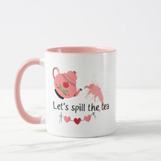 Lustiger Rosa Teekanne Süße Tratsch Mädchen Kaffe Tasse